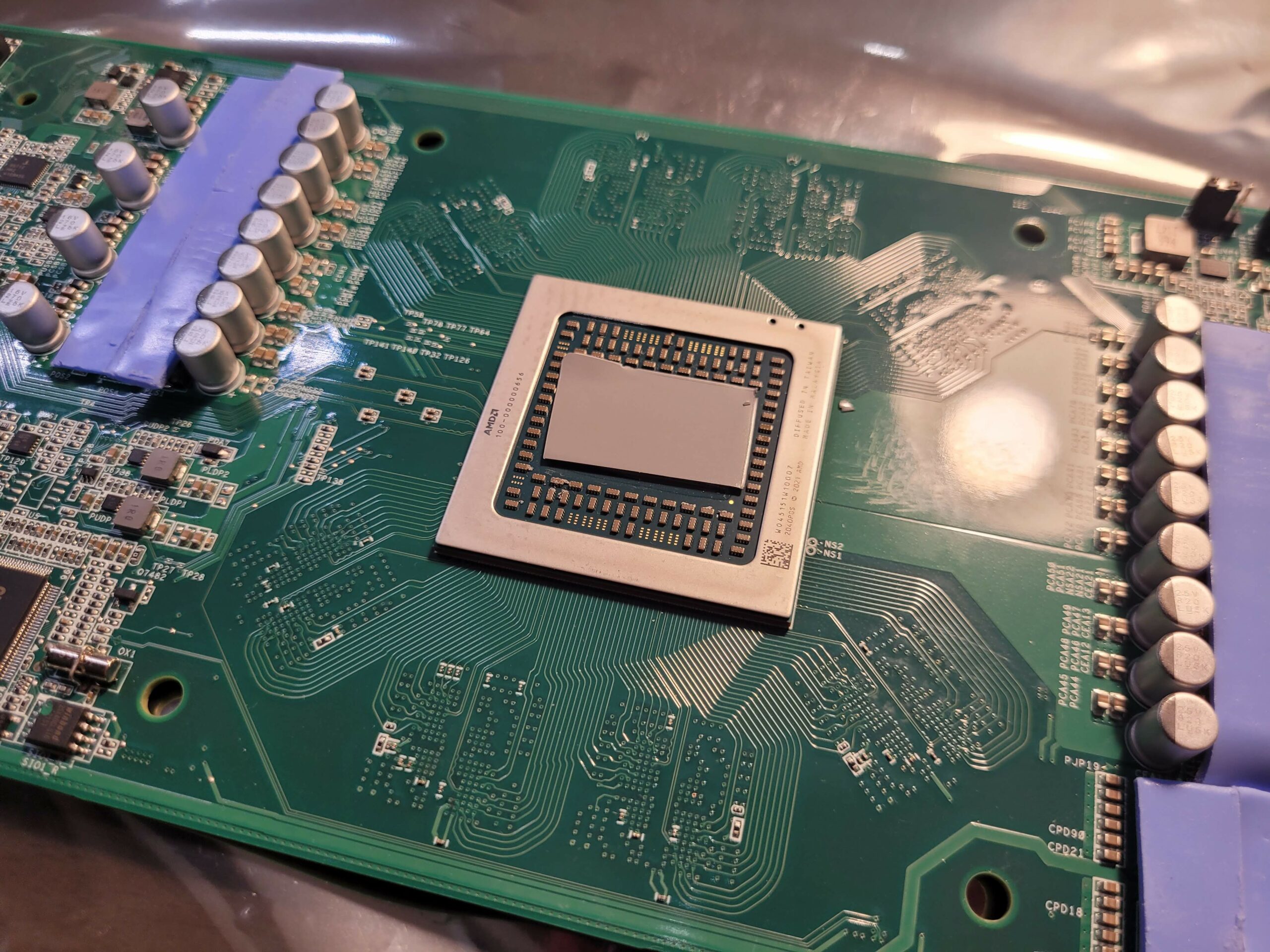 Front of the BC-250 board with replacement thermal pads